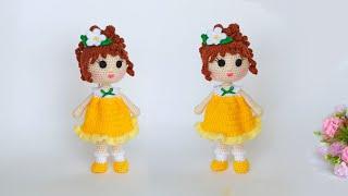 This is amazingHow to crochet a charming doll in a yellow dress. Part 1