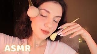 АСМР Массаж Лица Кисточками тихий голос неразборчивый шепот  ASMR Face Massage for sleep