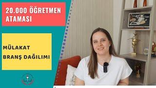 20.000 ÖĞRETMEN ATAMASI 2024  MÜLAKAT BRANŞ DAĞILIMI  KONTENJANLAR