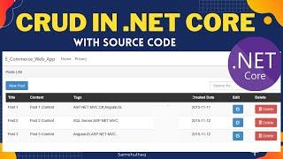 CRUD Operation In .NET Core MVC Step By Step  With Source Code  #crudIn.NetCoreMvc