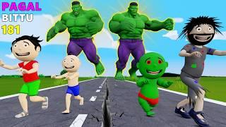 Gaw Mein Hulk Monster Cartoon Comedy  Hulk Monster Comedy  Funny Comedy Video - Bittu Sittu Toons