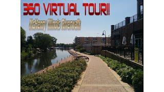 We Visit McHenry Illinois RiverTrail Path - Virtual Walk 360° in 4K. Walk With Us and Look Around