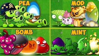 4 Team PEA x BOMB x MINT x CHINESE MOD Plants Battlez - Who Will Win? -  PVZ 2