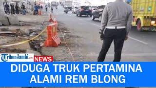 Olah TKP Kecelakaan Truk Pertamina di Jawa Barat