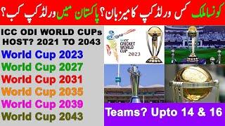 ICC Cricket World Cup 2023 To 2043 Host Teams and News ICC Events Schedule World Cup 2027 Host