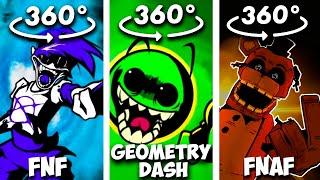 360º VR SILLY BILLY - fnf hit single ORIGINAL vs GEOMETRY DASH vs FnaF