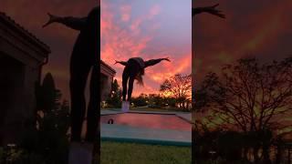 Bellyflop but make it aesthetic #trampoline #gymnast #tumbling #flip #acrobatics #sunset