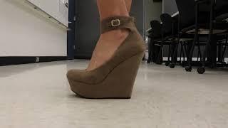 Modeling My New Suede Wedges