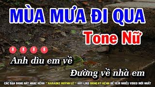 Karaoke Mùa Mưa Đi Qua - Tone Nữ - Nhạc Sống Mới  Huỳnh Lê