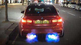 Loud BMW M3 F80 - revs and shooting flames in Central London