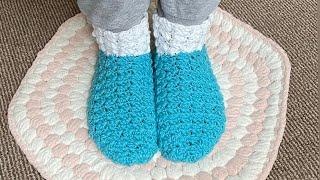 Crochet - Winter SlippersWinter Boots - For Women - Blanket Stitch