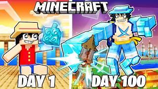 I Survived 100 Days as DIAMOND LUFFY in Minecraft