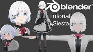 【Blender 2.93 】Siesta  Modeling Character anime creation  Gjnko