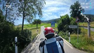 Driving the steep pass of Balmberg by bike