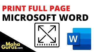 How to Print Full Page in MS Word  Print Full Page Microsoft Word