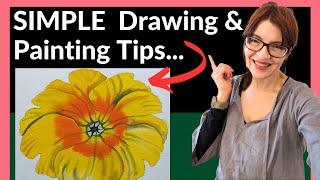 Anyone can Draw & Paint this simple Flower Watercolor For Beginners 