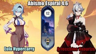 Spiral Abyss 4.6 - Abismo Espiral  Arlecchino Vaporize & Eula Hypercarry  Genshin Impact