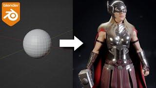 Blender3.0 - Sculpting Marvel’s LADY THOR ️