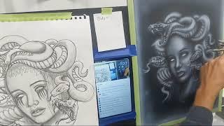 Medusa fantasy Airbrush Art