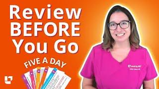 Review videos or flashcards BEFORE class Five A Day - Nursing School Study Tips  @LevelUpRN