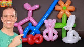 BALLOON ANIMALS FOR BEGINNERS  How to make balloon animals  - Gustavo gg - balloon art