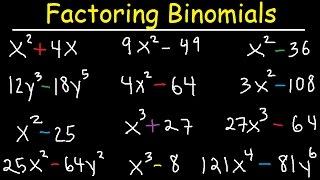 Factoring Binomials With Exponents Difference of Squares & Sum of Cubes 2 Variables - Algebra