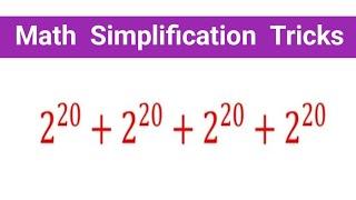 Simplification  Math Short Tricks  2^20+2^20+2^20+2^20  Solution @msstudycentre2022