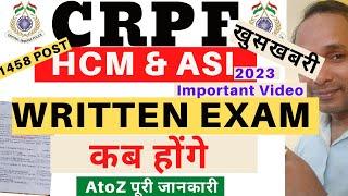 CRPF HCM Written Exam Date 2023  CRPF HCM Written Exam New Date 2023  CRPF HCM Exam Date 2023