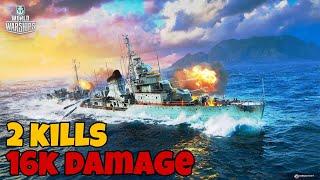 2 kills and Victory with PHRA RUANG Destroyer even after death  Co-up battle in World of Warships