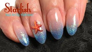 Starfish Nail Art - Freehand Gel Polish Nail Design