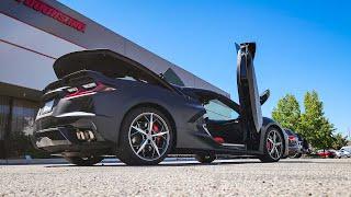 Vertical Lambo Door Conversion Kit for the Corvette C8 Made and Installed by Vertical Doors Inc.