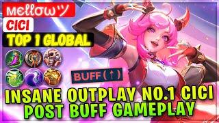 Insane Outplay No.1 Cici Post Buff Gameplay  Top 1 Global Cici  мєℓℓσωツ - Mobile Legends Build