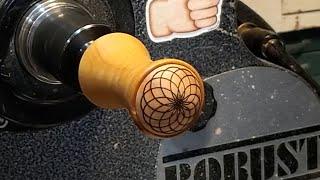 Woodturning  Intricate Laser Inlay On Custom Bottle Stoppers