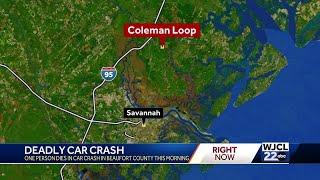 One dead after car goes off the road near Hardeeville