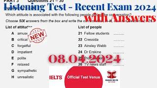 IELTS Listening Actual Test 2024 with Answers  08.04.2024