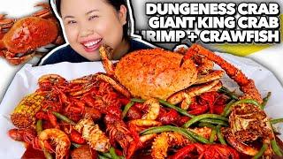 KING CRAB LEGS + DUNGENESS CRAB + SHRIMP+ CRAWFISH SEAFOOD BOIL MUKBANG 먹방 EATING SHOW