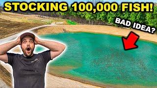 Stocking 100000 FISH in My BACKYARD Pond Surprise Catch Clean Cook