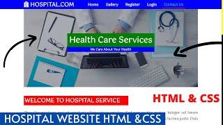 Hospital Website Using Html & Css 2020  How To Create a Hospital Website  Hospital Website