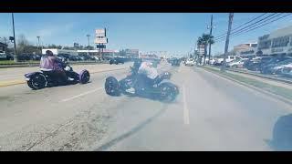 Can Am Ryker doing Doughnuts in traffic Houston W.H.A.P 2k22