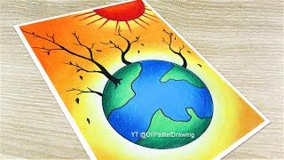 How to draw world environment day poster Save Nature drawing easy Poster drawing