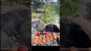 Doğada odun ateşinde tavuk baget  Chicken drumsticks on wood fire in nature #outdoorscooking