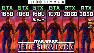 Star Wars Jedi Survivor  GTX 1650 vs GTX 1060 vs GTX 1660 Super vs GTX 1070 vs RTX 2060 vs RTX 3050