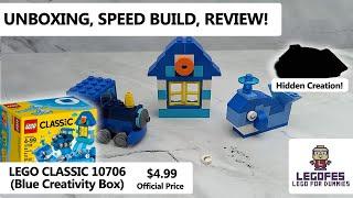 LEGO Classic 10706 Blue Creativity Box - Unboxing Speed Build Review plus Hidden Creation