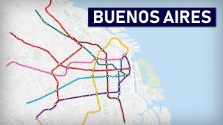 Evolution of the Buenos Aires Underground 1913-2040 animation