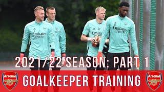 Aaron Ramsdale & Bernd Leno  Arsenal Goalkeeper Training  202122 Part 2 with Okonkwo & Hillson