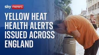 Europe experiences record heatwave as yellow heat health alert issued in England