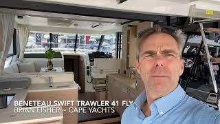 BENETEAU Swift Trawler 41 at the Miami Boat Show 2024. Available with Incentives #trawlerlife