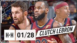 LeBron James Isaiah Thomas & Kevin Love BIG 3 Highlights vs Pistons 2018.01.28 - 59 Pts