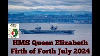 HMS Queen Elizabeth departs Firth of Forth - July 2024