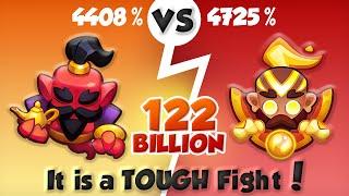 It is a TOUGH Fight GENIE 4408% vs MONK 4725% PVP Rush Royale